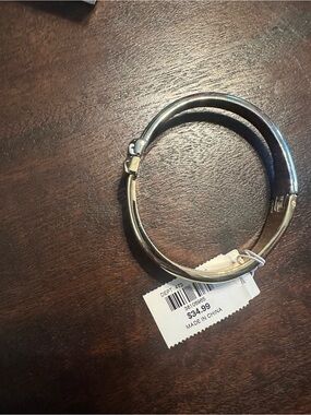 Ann Taylor Gold-Tone Hinged Bangle Bracelet